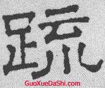 疏,文征明 ,書法字典
